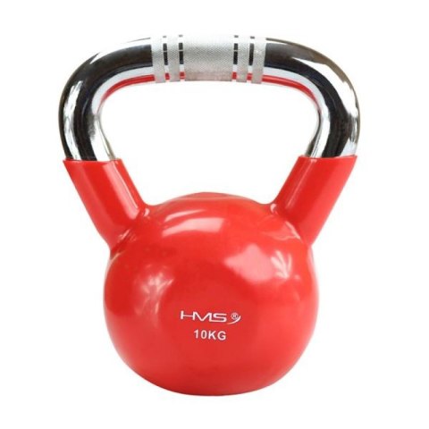 Kettlebell żeliwny uchwyt chrom radełkowany HMS KTC06 RED