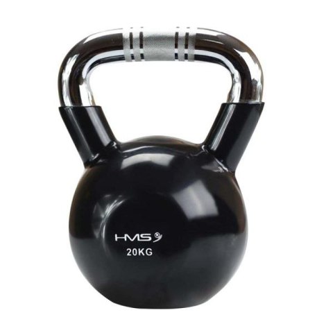 Kettlebell żeliwny uchwyt chrom radełkowany HMS KTC20 BLACK