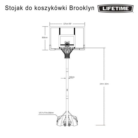 Stojak do koszykówki Lifetime 50" BROOKLYN 90981