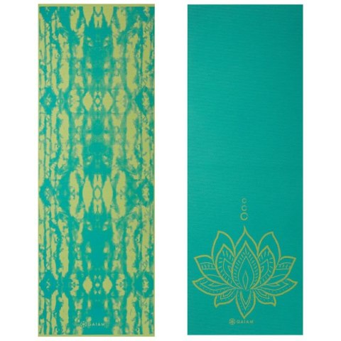 Mata do Jogi dwustronna GAIAM Turquoise Lotus 6 MM 62344