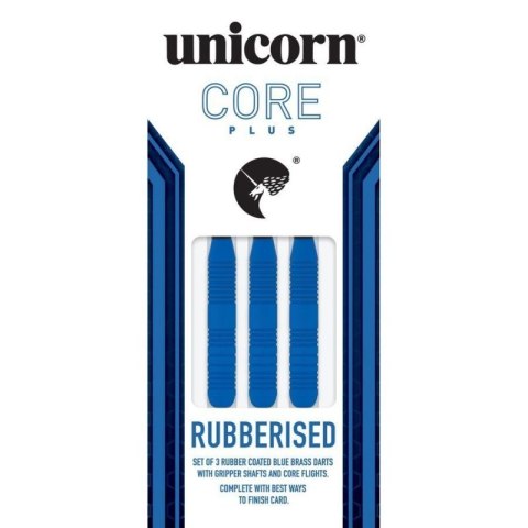 Rzutki steel tip Unicorn Core Plus - Blue Rubberised Brass 21g:8650|23g:8651|25g:8652