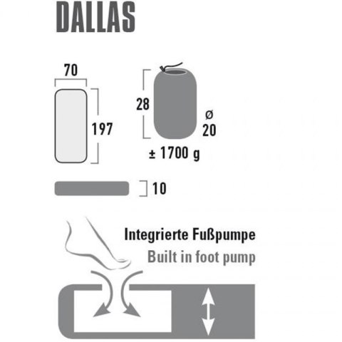 Materac High Peak Dallas 197x70x10 41032