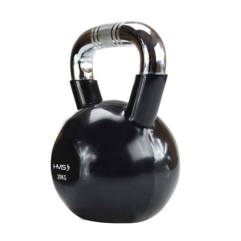 Kettlebell żeliwny uchwyt chrom radełkowany HMS KTC12 BLACK