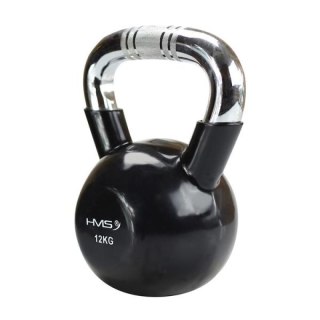 Kettlebell żeliwny uchwyt chrom radełkowany HMS KTC16 BLACK