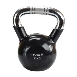 Kettlebell żeliwny uchwyt chrom radełkowany HMS KTC20 BLACK