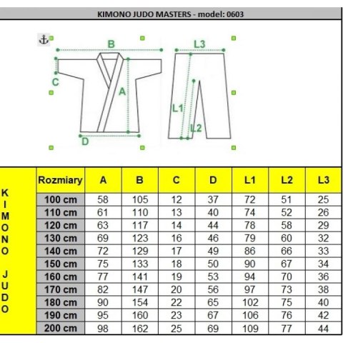 Kimono judo Masters 450 gsm - 120 cm 06032-120