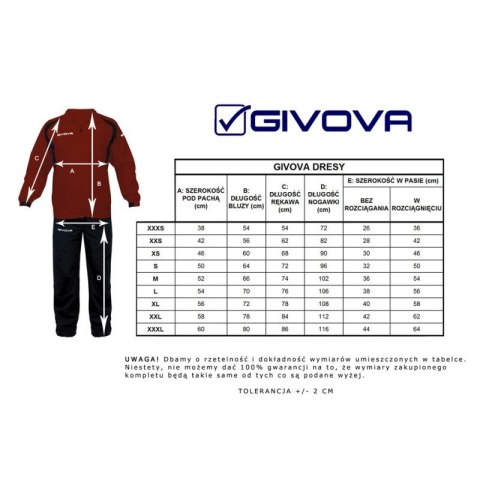 Dres Givova Tuta Visa Fluo TR018F 0419