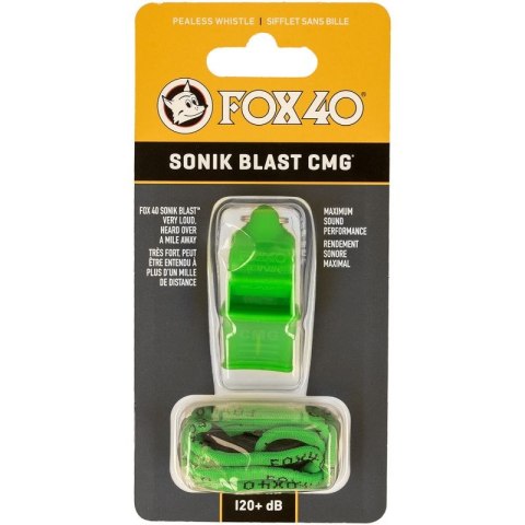 Gwizdek Sonik Blast CMG + sznurek zielony Fox